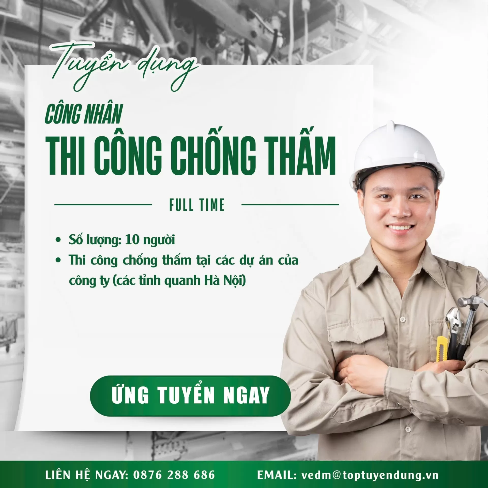 VEDM - CƠ HỘI NGHỀ NGHIỆP DÀNH CHO ỨNG VIÊN KỸ THUẬT & THI CÔNG