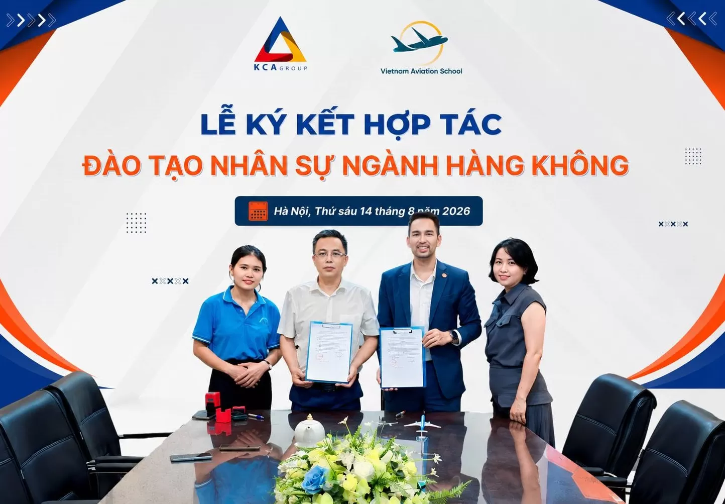 KCA GROUP KÝ KẾT HỢP TÁC CÙNG VNAS PHÁT TRIỂN NGUỒN NHÂN LỰC NGÀNH HÀNG KHÔNG