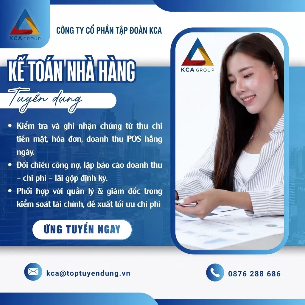 KCA - CƠ HỘI NGHỀ NGHIỆP DÀNH CHO ỨNG VIÊN TÀI NĂNG & TẬN TÂM