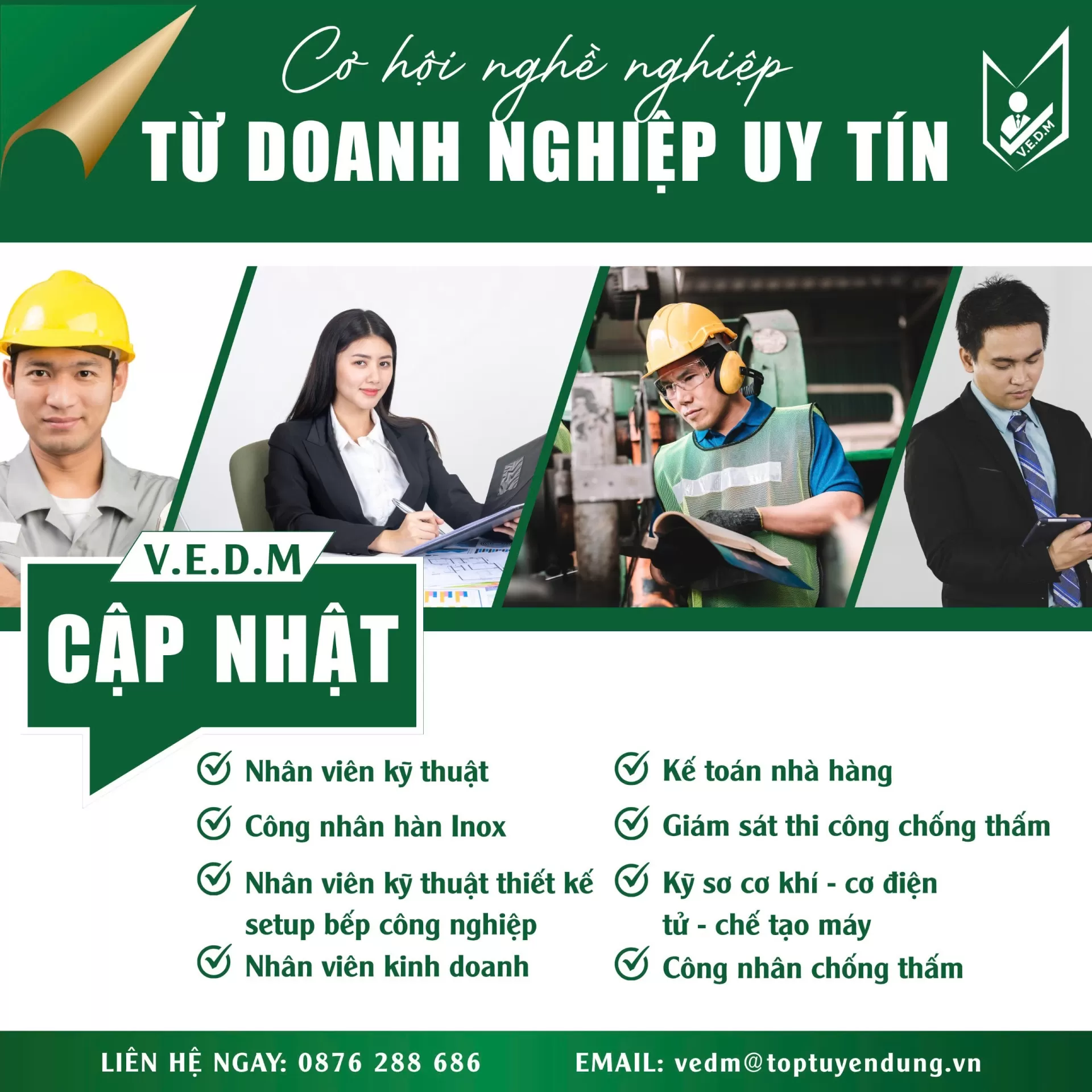 VEDM - CƠ HỘI NGHỀ NGHIỆP DÀNH CHO ỨNG VIÊN TÀI NĂNG & TẬN TÂM