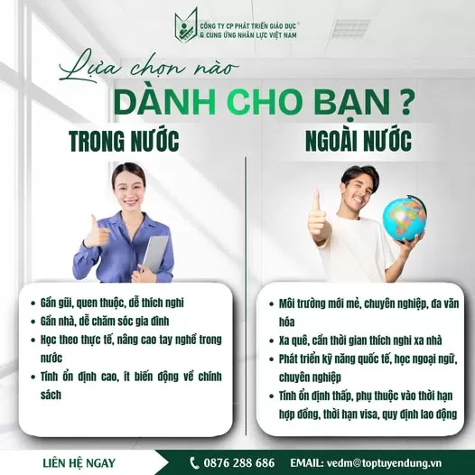 VIỆC LÀM TRONG NƯỚC HAY ĐI NƯỚC NGOÀI - LỰA CHỌN NÀO DÀNH CHO BẠN?